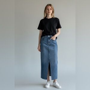 AG by Daily Blue Lynn Exposed Stitching Dark Wash Skirt Champlain Wash NEW